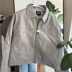 BDG Sasha Vegan Leather Jacket - Light Gray